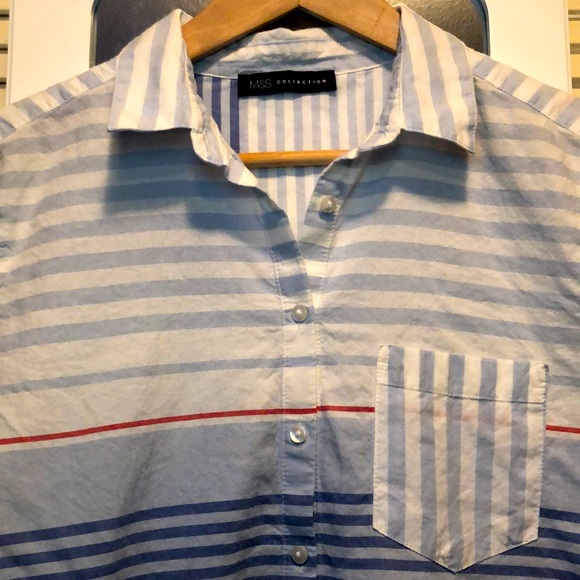 3 For $25 Marks & Spencer Oversized Striped Cotton Shirt - Picture 2 of 6